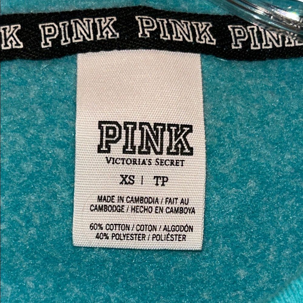 Victoria's Secret PINK Turquoise Full Zip Hoodie - Picture 2 of 6